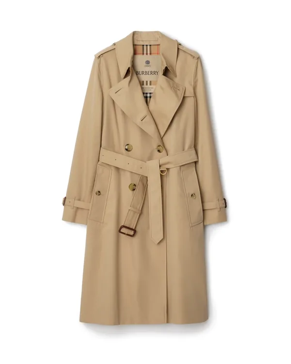 Burberry Long Kensington Heritage Trench Coat in Honey beige